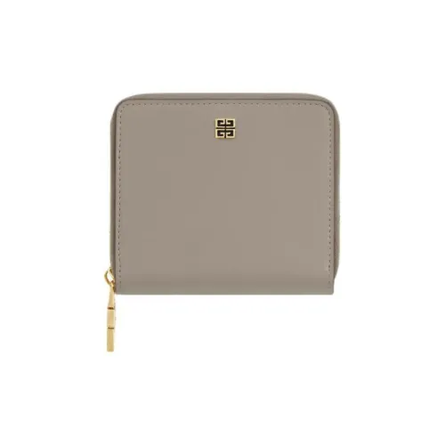 GIVENCHY 4G Коровья кожа Кошелек Маленький Женские Рудный Серый