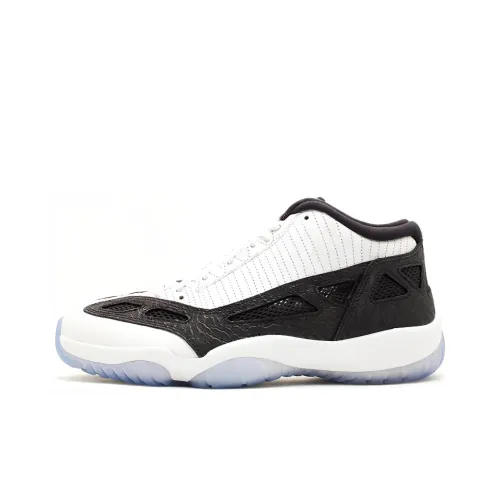 Jordan Air Jordan 11 Retro Low IE Белый Черный Низкий Топ Винтажные Баскетбольные Кроссовки Мужские Черный Белый Выпуск 2011 года