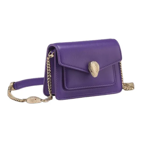 BVLGARI Serpenti Forever Series Телячья кожа Сумка через плечо Сумка на плечо Женская Фиолетовая