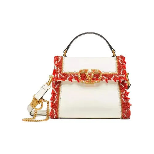 Valentino VSLINGGARAVANI Напп Кожа Сумка через плечо Мини Сумка Женская Коралловая