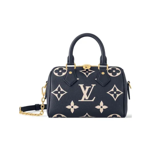 LOUIS VUITTON Speedy Кожа Подушка Сумка Сумка через плечо Сумка Женская Морской Синий