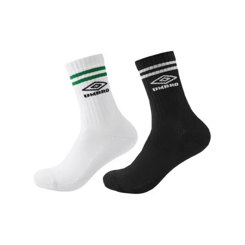 Umbro 2 шт Белая снежинка/Черный цвет глаз Унисекс MID Носки до икры