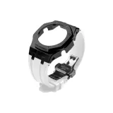 Черный стальной корпус + белый ремешок + черная застежка-бабочка + инструмент