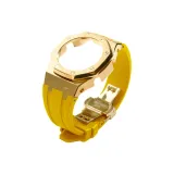 Золотой стальной корпус + желтый ремешок + золотая застежка-бабочка + инструмент