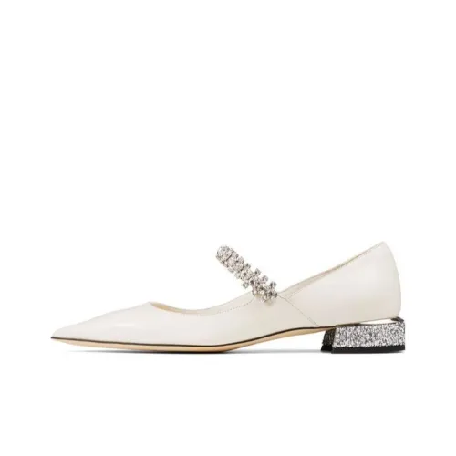 Jimmy Choo Грубый каблук Повседневная обувь Женская Экрю