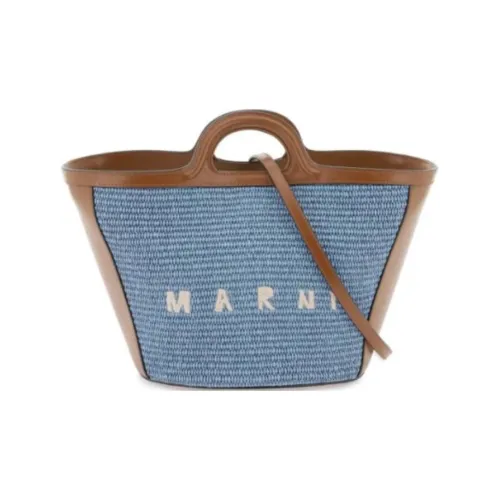 MARNI TROPICALIA Хлопок с полиуретаном Тоут Сумка Сумка для покупок Сумка через плечо Сумка Маленькая Женская Коричневая