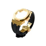 Золотой стальной корпус + черный ремешок + золотая застежка-бабочка + инструмент