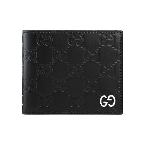 GUCCI Тисненая кожа Кошелек Мужской Черный