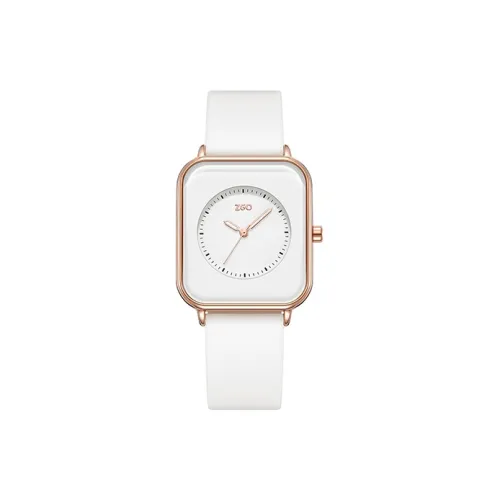 Zgo Кварцевый механизм искусственная кожа ремешок женские часы белый циферблат
