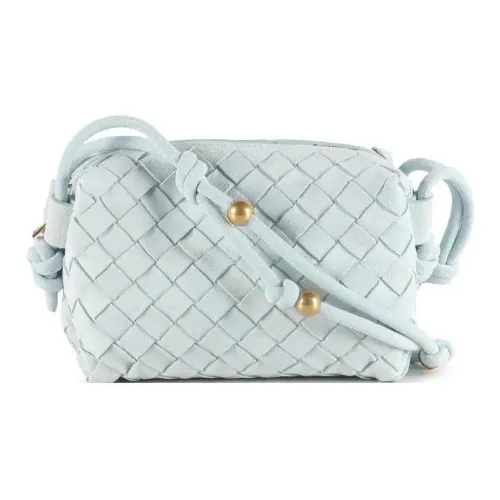 Bottega Veneta Lambskin Crossbody Bag Shoulder Bag Women's Blue Green Bottega Veneta Сумка через плечо из овечьей кожи плечевая сумка женская синяя зеленая