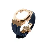 Розовый стальной корпус + синий ремешок + розовая застежка-бабочка + инструмент