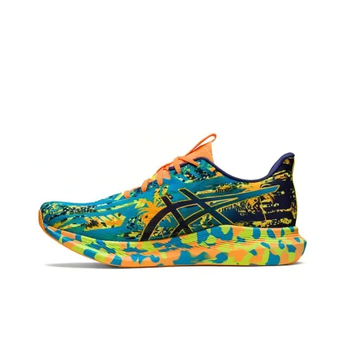 Asics Noosa Tri 14 Амортизация Устойчивость к истиранию Дышащий Низкий Топ Повседневные Беговые кроссовки Мужские Синий Оранжевый