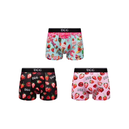 DGG 3 пачки клубничный черный + клубничный розовый + Sweetheart Party мужские боксеры