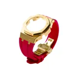 Золотой стальной корпус + красный ремешок + золотая застежка-бабочка + инструмент