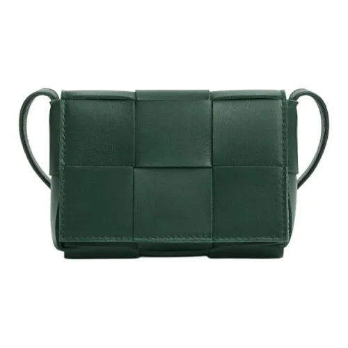 Bottega Veneta Cassette Овчина Сумка тофу Клетчатый Сумки через плечо Сумка через плечо Мини Женская Темно-зеленый