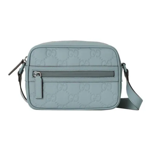 GUCCI Резиновая Кожа Сумка через плечо Мини Мужская Светло-Синяя
