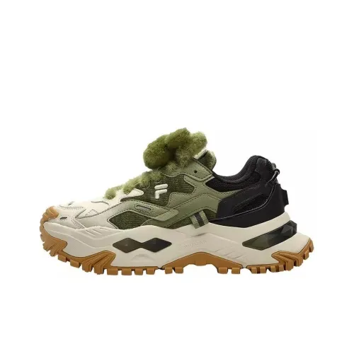FILA FUSION Bianco Низкие кеды с толстой подошвой, зеленый и белый, женские