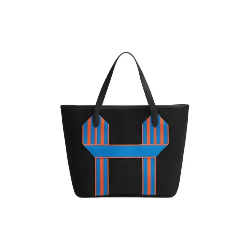 HERMES Pursangle Холст Clémence Телячья кожа Тоут Сумка Сумка для покупок Сумка Мужская Черная Синяя Оранжевая