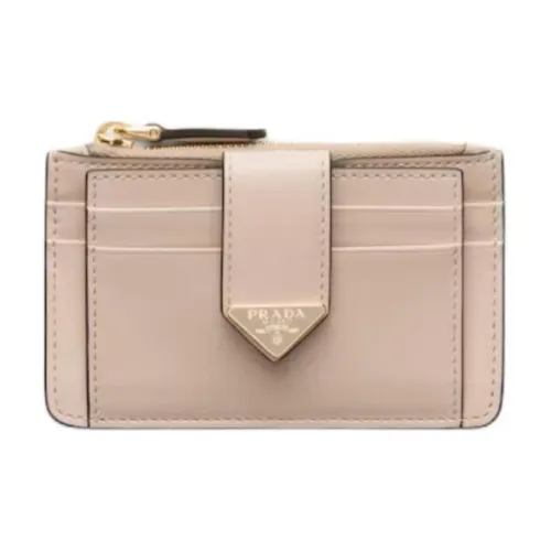 PRADA Кожа Держатель для карт Женский Светло-розовый