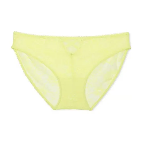 Victoria's Secret Розовый The LACIE Кружево Бикини Panty Citron Светящийся Трусы Женские 1 Пачка Желтый