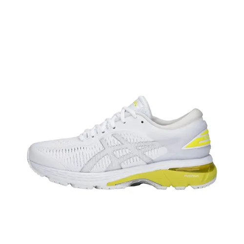 Asics Gel Kayano 25 Low Топ Беговые кроссовки Женские Белые Желтые