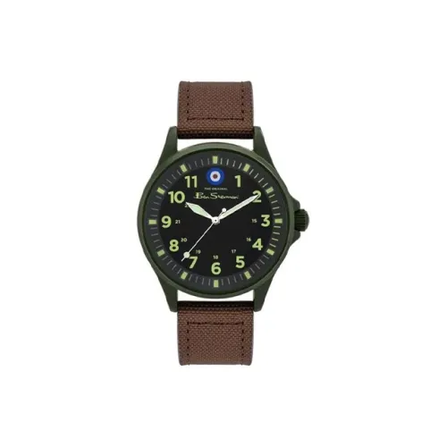 BEN SHERMAN Наручные часы Кварцевый механизм Тканевый ремешок 41 мм Черный циферблат Мужские часы BS036T