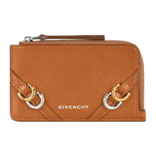 Givenchy Voyou Буйвол Кожа Держатель для карт Женский Мягкий Коричневый