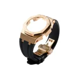 Розовый стальной корпус + черный ремешок + розовая застежка-бабочка + инструмент