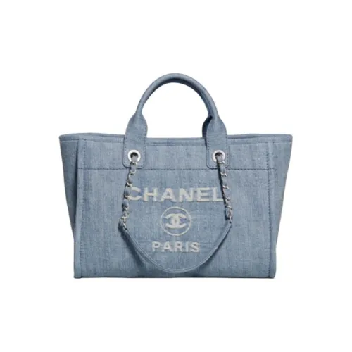 CHANEL Деним БЕACH BAG Тоут Сумка Сумка для покупок Сумка на плечо Сумка Маленькая Женская Синяя
