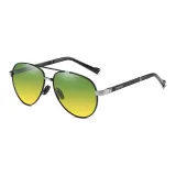 Черная серебряная оправа + поляризованные линзы для дневного и ночного использования + коробка