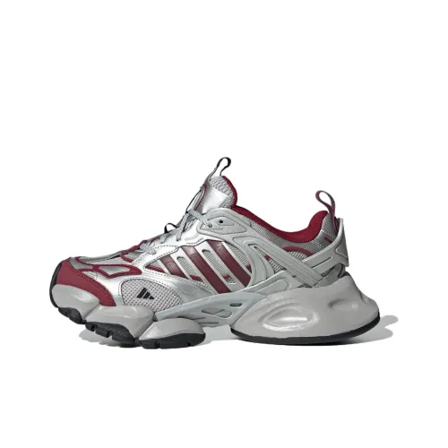 Adidas XLG RUNNER DELUXE Противоскользящие устойчивые к истиранию низкие беговые кроссовки с унисекс-топом серебряные бордовые