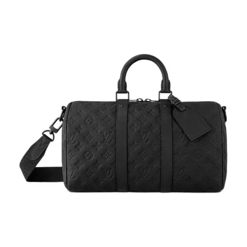 LOUIS VUITTON Keepall Коровья кожа Одно плечо Сумка Мужская Черная