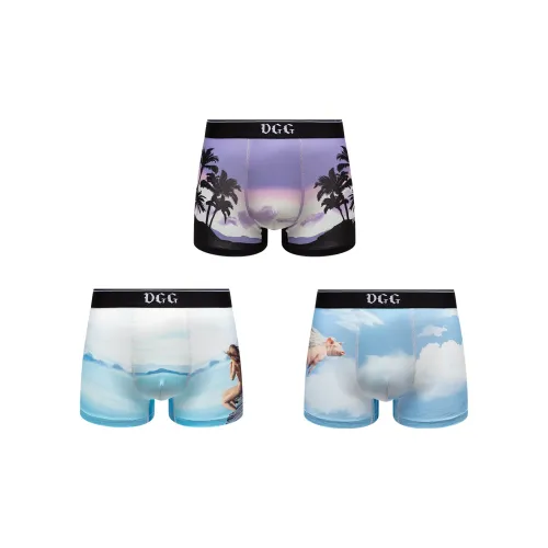 DGG 3 шт Flying Свинья+Праздника Наступление ночи+Зелено-фиолетовый Отпуск Мужской Стрелка Брюки