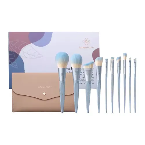 EIGSHOW Набор для макияжа 11 шт. экологически чистый набор щеток #Ледяной туман синий #Закат пыльный фиолетовый