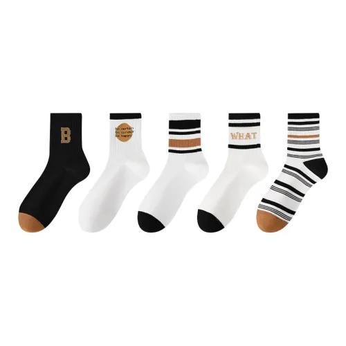 H YXIANG Носки Crew Женские 5 пар смешанные цвета