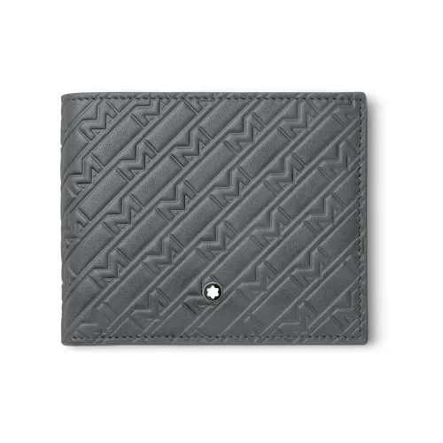 MONTBLANC M_Gram 4810 Тисненая крупнозернистая кожа коровы Кошелек Мужской Элегантный Серый