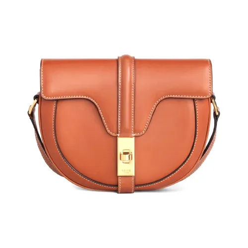 CELINE Коровья кожа Сумка через плечо Сумка на плечо Женская Рыжевато-коричневый Candy Color