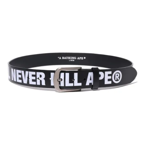 A BATHING APE Ремни из коровьей кожи Мужской Черный Ширина 3 см
