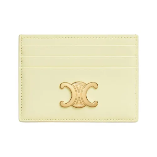 CELINE Triomphe Телячья кожа Держатель для карт Женский Светло-желтый