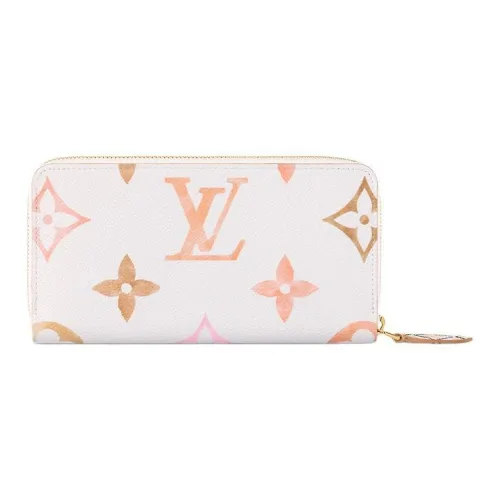 LOUIS VUITTON Zippy Покрытый холст Кошелек Женские Светлый Умбра Белый