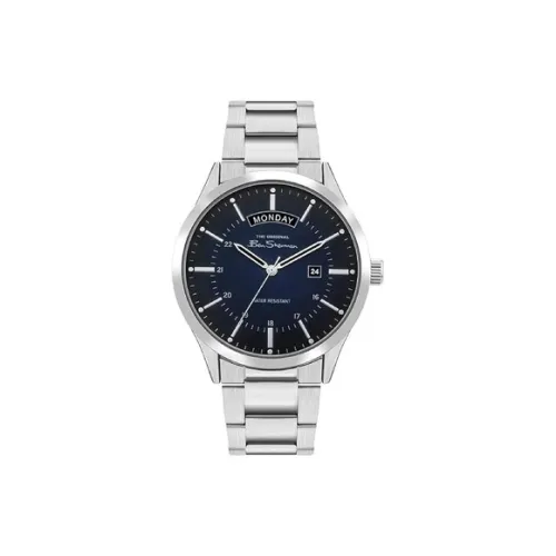 BEN SHERMAN Мужские часы Кварцевый механизм Ремешок из нержавеющей стали 43 мм Синий циферблат Мужские часы BS022USM