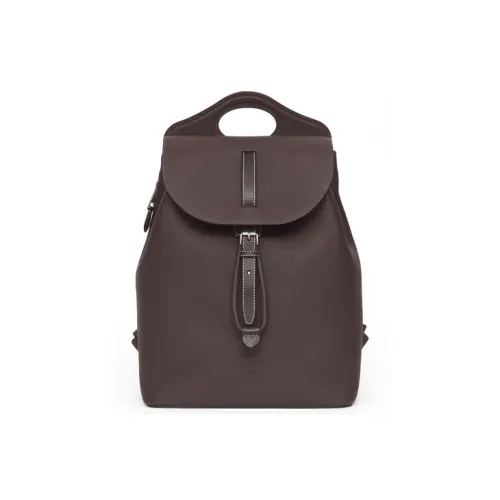 Burberry Pocket Bag Leather Backpack Men's Dark Gray Brown