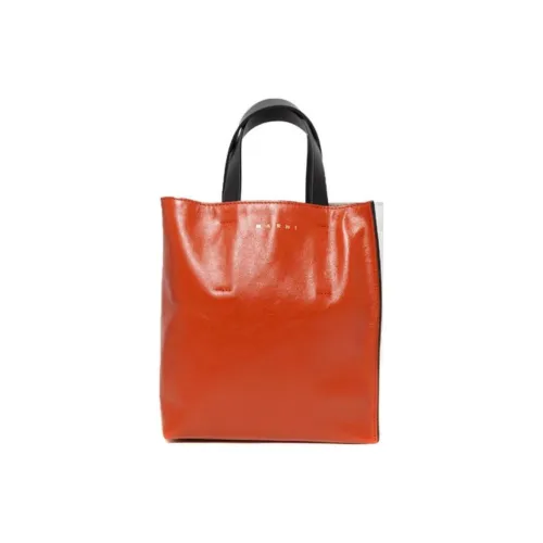 MARNI Museo Телячья кожа Тоут Сумка Сумка для покупок Сумка на плечо Сумка Мини Женская Серый и Коричневый