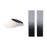 Бежевая шляпа для защиты от солнца + черно-серые охлаждающие рукава с градиентом