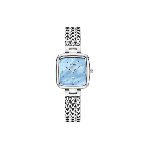 TOPHILL Кварцевый механизм ремешок из нержавеющей стали женские часы синий циферблат