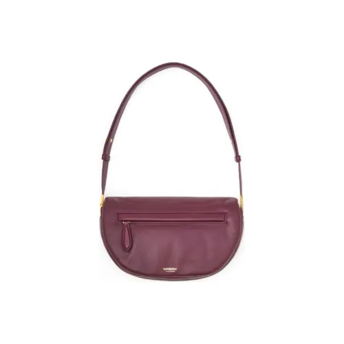 Burberry OLYMPIA Lambskin Полумесяц Сумка Портативная Сумка через плечо Сумка на плечо Женская Темный каштановый