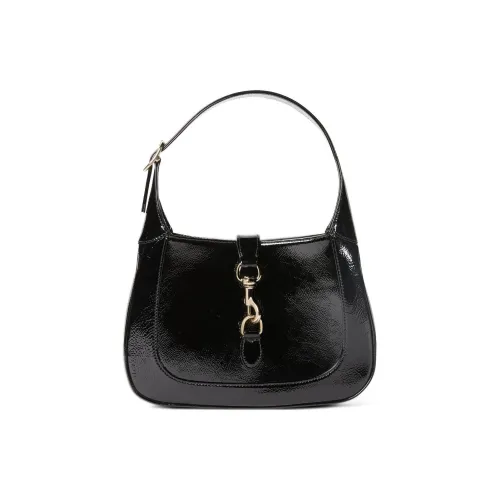 GUCCI Jackie 1961 Лакированная кожа Сумка через плечо Маленькая Женская Черная