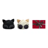 MH-6064 Черный+Бежевый Комплект (Кошачьи Ушки) - Красная Вельветовая Коробка