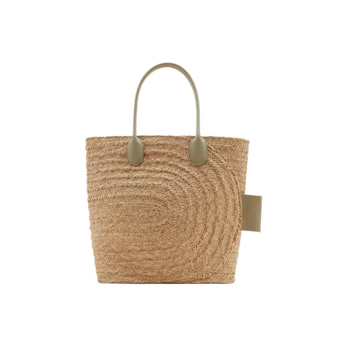 Burberry Raffia Tote Bag Shopping Bag Women's Natural