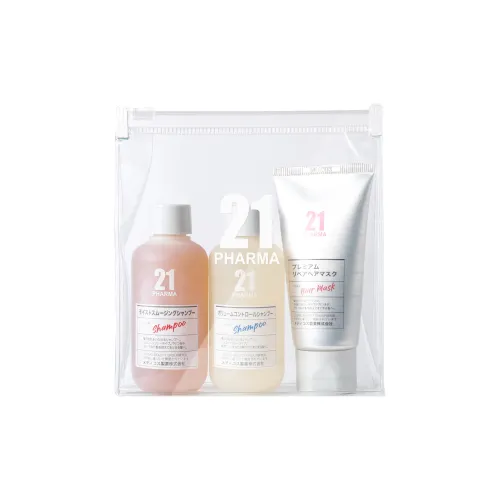 PHARMA21 Волумизирующий и Контроль Жирности Шампунь и Кондиционер Наборы Освежающий Сглаживающий и Увлажняющий 84 мл + 84 мл + 50 г